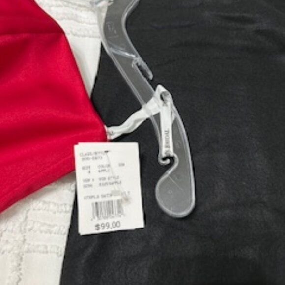 2 Bridesmaid dresses, David's Bridal Size 2 and Size 8, apple color/wine - Picture 4 of 4